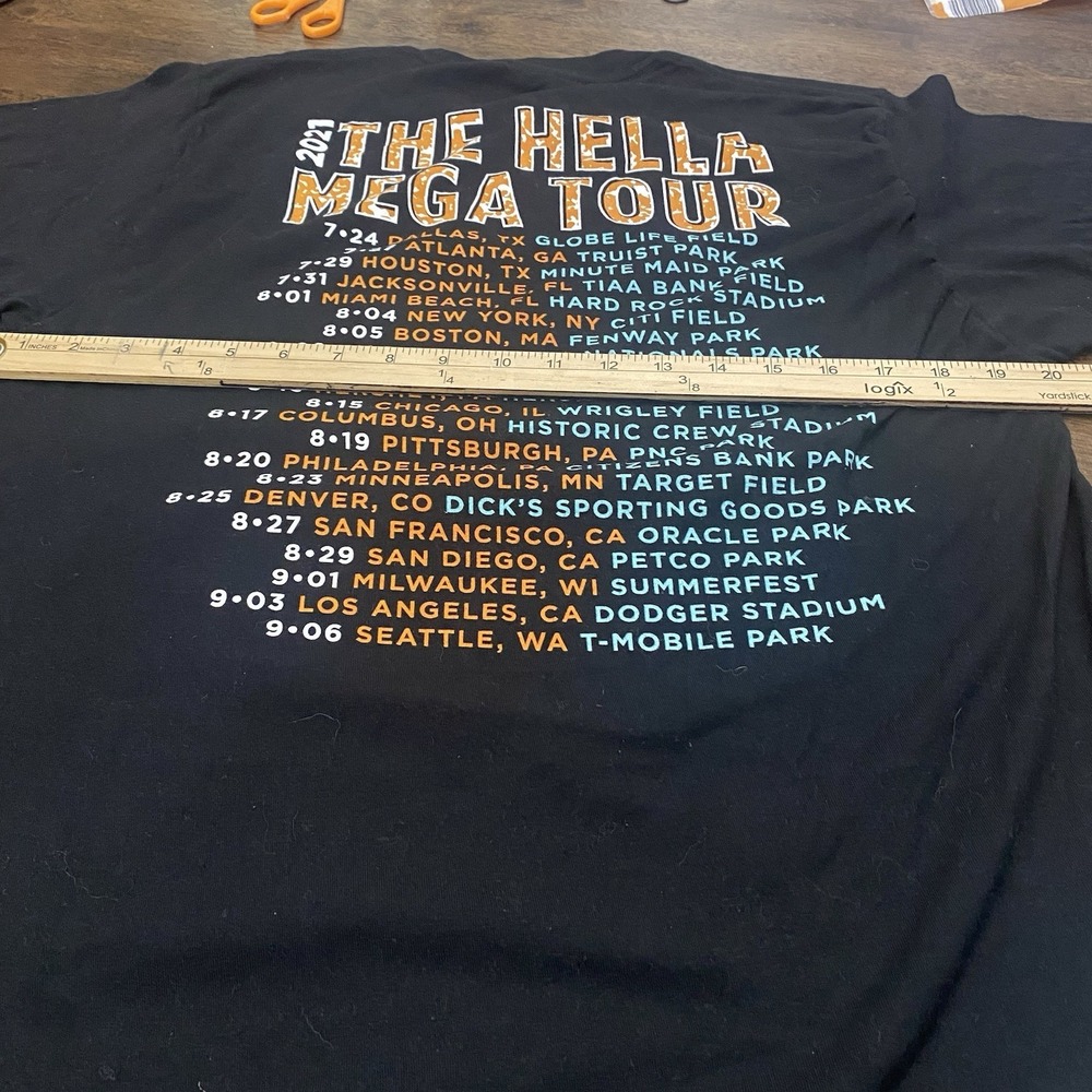 Green Day Fall Out Boy Weezer The Hella Mega Tour 2021 Size L  Black - Picture 4 of 7